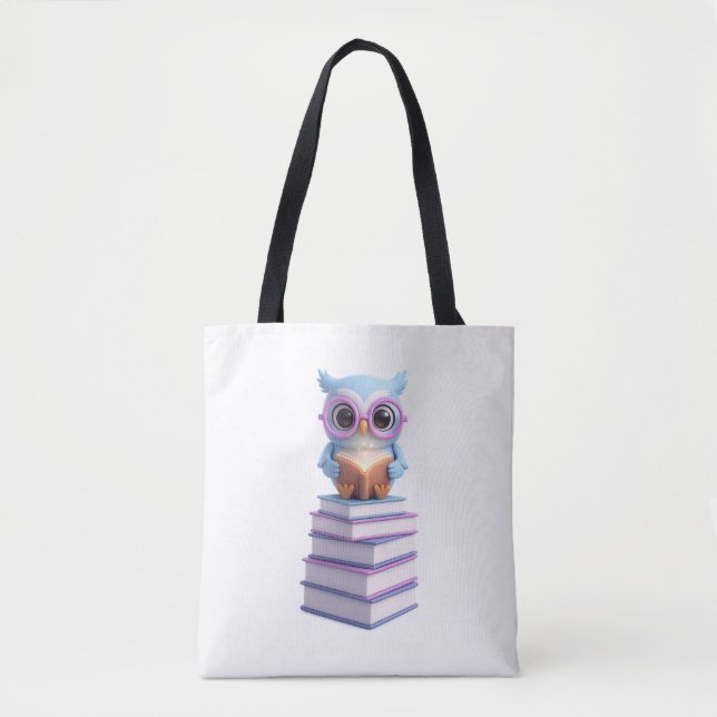 Bolso De Tela Búho de libro cósmico (Anverso)