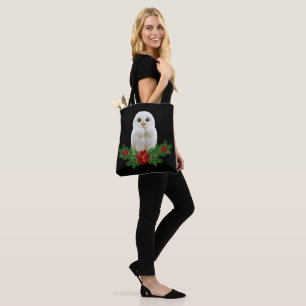 Bolso De Tela Búho de Navidad de Nieve Blanca