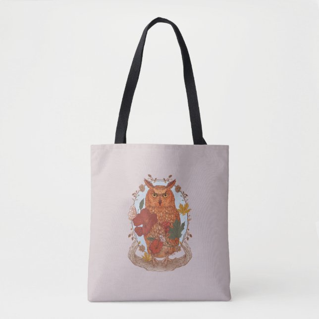 Bolso De Tela Búho del Bosque (Anverso)