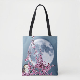Bolso De Tela Búho en el árbol de ciruelas