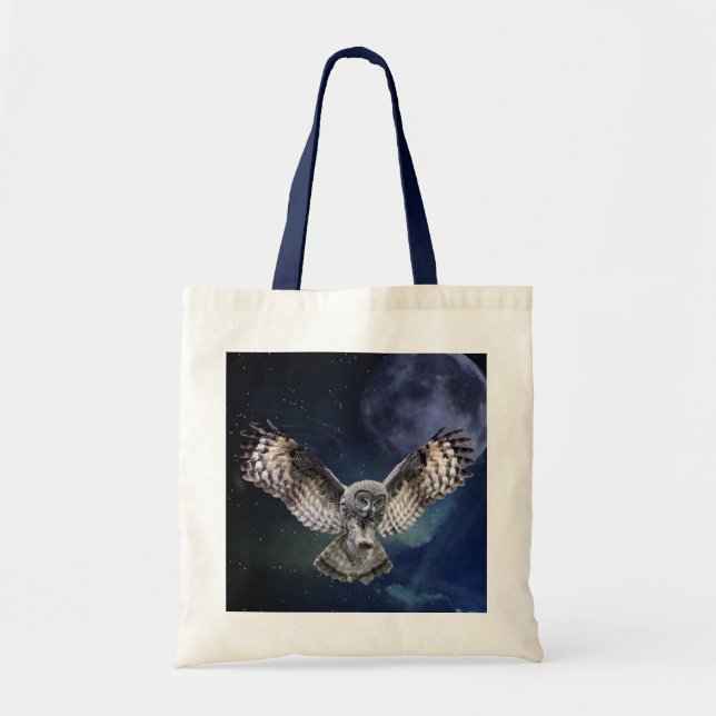Bolso De Tela Búho en vuelo (Frente)