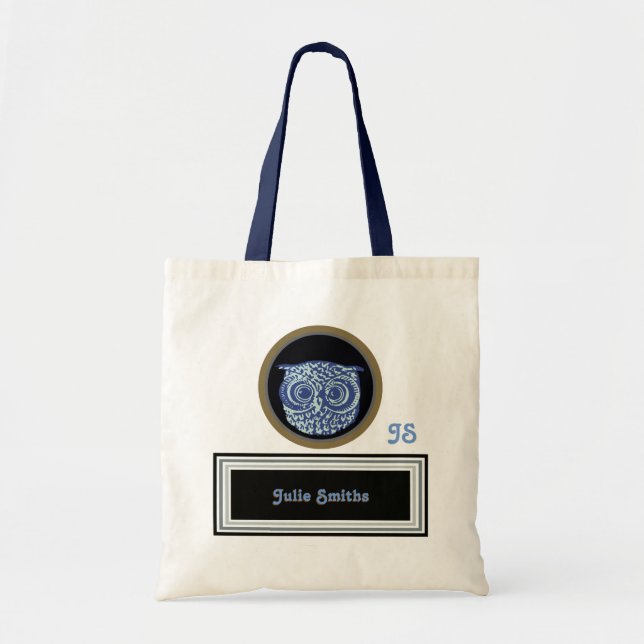 Bolso De Tela búho lindo / personalizado (Frente)
