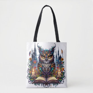 Bolso De Tela Búho Mágico Bibliotecario