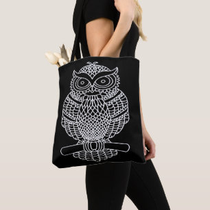 Bolso De Tela Búho (negro) - Tote