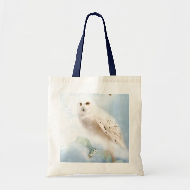 Bolso De Tela Búho Nevado (Frente)