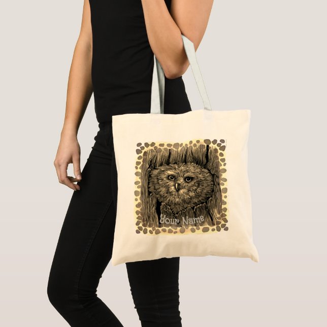 Bolso De Tela Búho Peeper  (Anverso (producto))