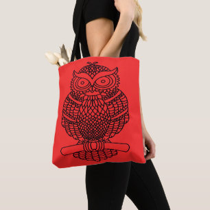 Bolso De Tela Búho (rojo) - Tote