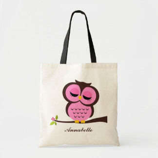 Bolso De Tela Búho Rosa