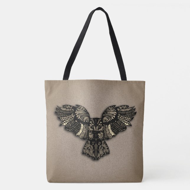 Bolso De Tela Búho rústico hermoso (Anverso)