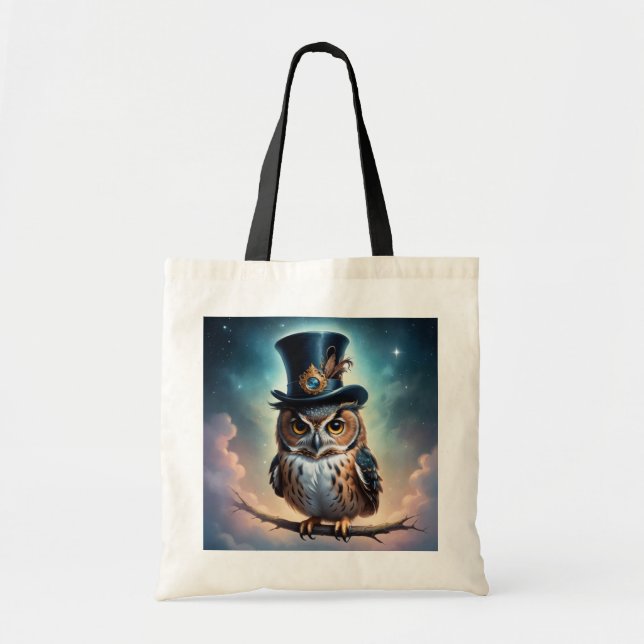 Bolso De Tela Búho Sabio  (Frente)