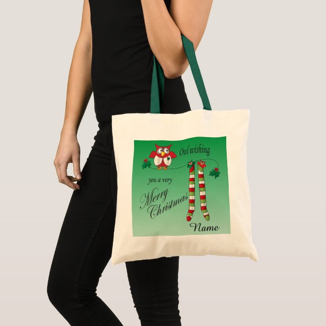 Bolso De Tela Búho Te Desea Una Feliz Navidad (Anverso (producto))