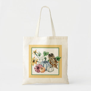 Bolso De Tela Búho y calabazas caídas