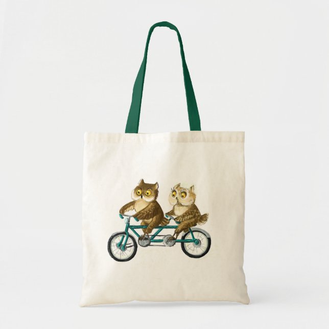 Bolso De Tela Búhos de la bicicleta (Frente)