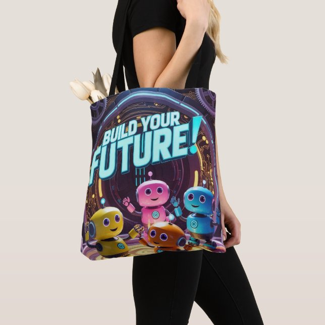 Bolso De Tela Build Your Future with Kids in Space (Detalle)