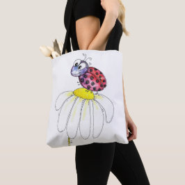 Bolso De Tela Buitre caprichoso rojo en una flor blanca
