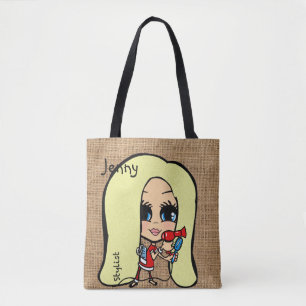 Bolso De Tela Bujía estilista de pelo personalizado caricatura r