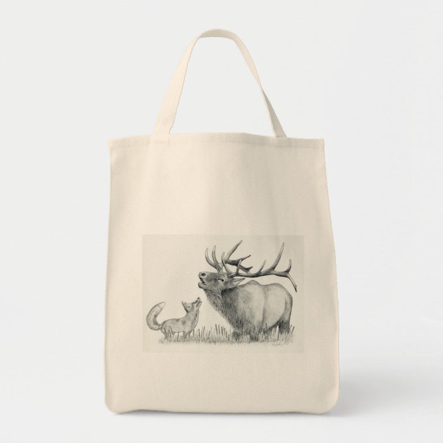 Bolso De Tela Bull Elk y Fox (Frente)