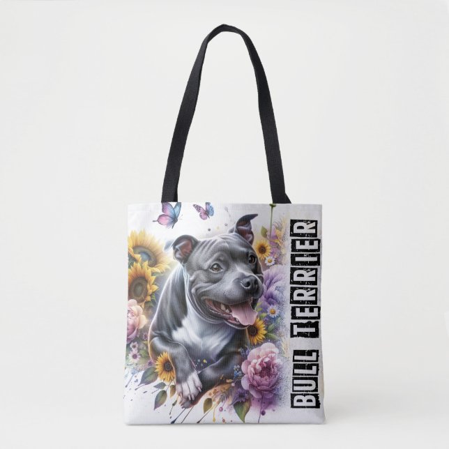 Bolso De Tela Bull Terrier (Anverso)