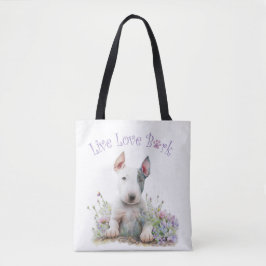 Bolso De Tela Bull Terrier Dog Mom Floral