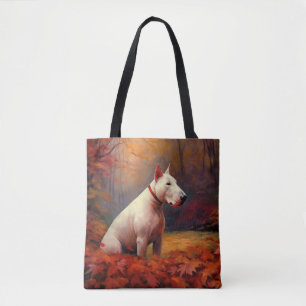 Bolso De Tela Bull Terrier en otoño inspira caída de hojas