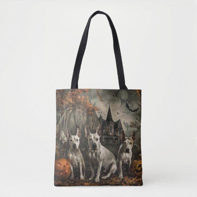 Bolso De Tela Bull Terrier Halloween Noche Doggy Delight (Anverso)