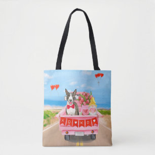 Bolso De Tela Bull Terrier Perro Día de San Valentín Camión Cora