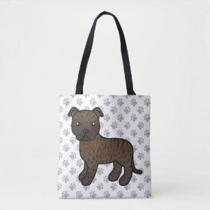 Bolso De Tela Bull Terrier Staffordshire atigrado perro de dibuj