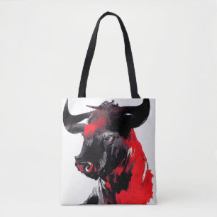 Bolso De Tela Bull Wild Nature Free Spirit Art Pintura de pincel