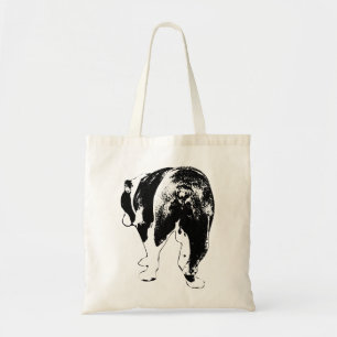 Bolso De Tela Bulldog audaz en la tinta