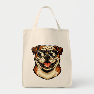 Bolso De Tela Bulldog de Michigan con gafas de sol