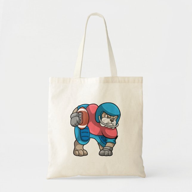 Bolso De Tela Bulldog en deportes con fútbol y casco (Frente)