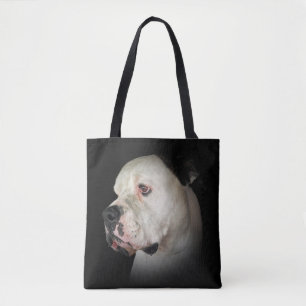 Bolso De Tela Bulldog Estadounidense Sobre El Negro