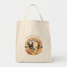 Bolso De Tela Bulldog Francés Alegre y Salpicadura de Café – Pat