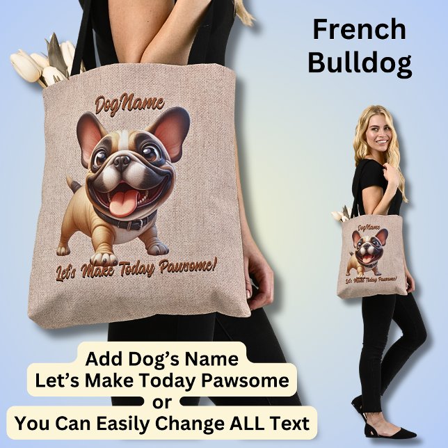 Bolso De Tela Bulldog francés - Añadir nombre de perro, cambiar  (Subido por el creador)