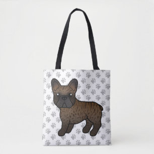 Bolso De Tela Bulldog Francés Atigrado Perro De Dibujos Animados