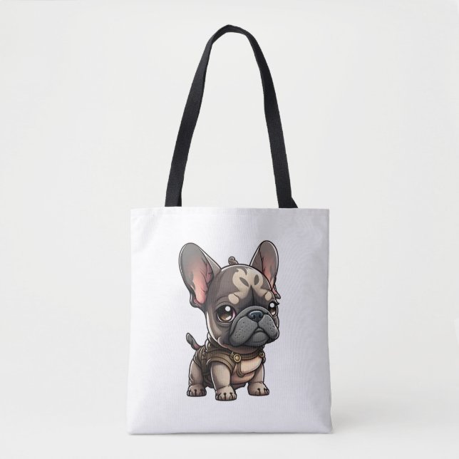 Bolso De Tela Bulldog francés Chibi (Anverso)