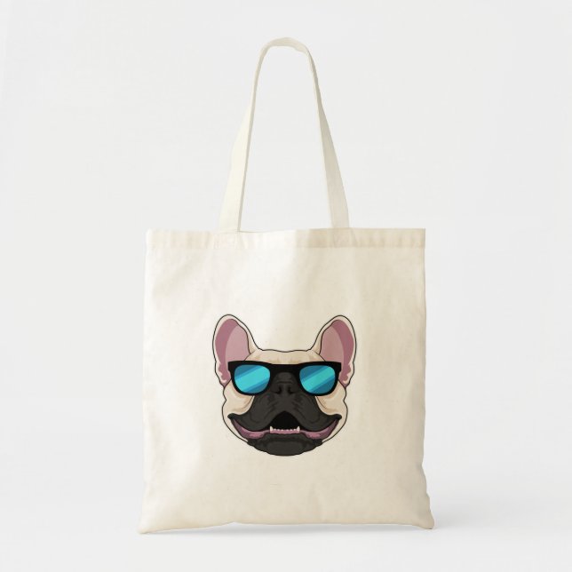Bolso De Tela Bulldog francés con gafas de sol (Frente)