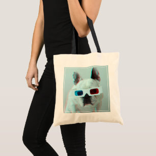 Bolso De Tela Bulldog francés con los vidrios 3D