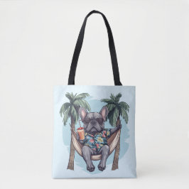 Bolso De Tela Bulldog Francés con Top Hawaiano