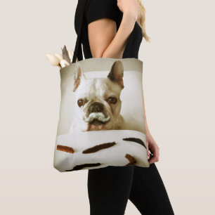 Bolso De Tela Bulldog francés con un bigote