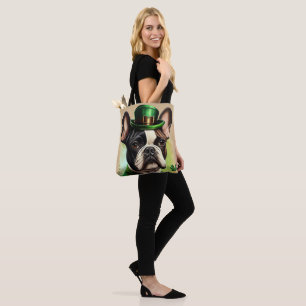 Bolso De Tela Bulldog francés con vestido de San Patricio