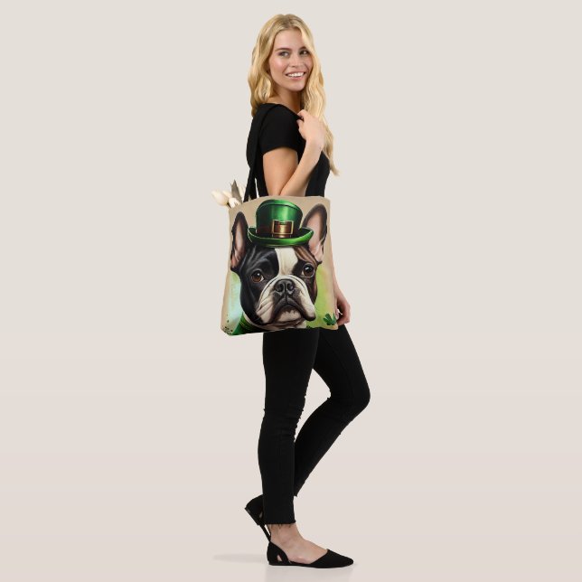 Bolso De Tela Bulldog francés con vestido de San Patricio (Puesto)