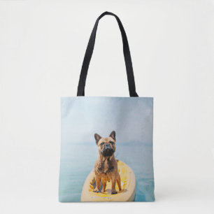 Bolso De Tela Bulldog francés de color marrón adulto parado en k