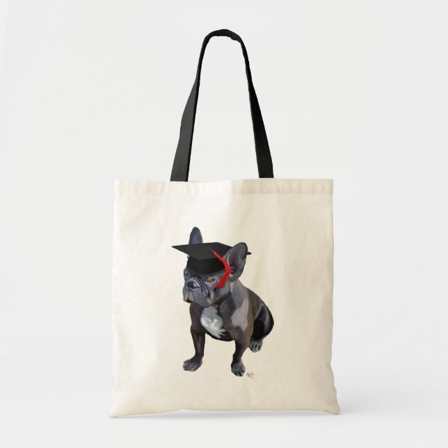 Bolso De Tela Bulldog francés de graduación (Frente)