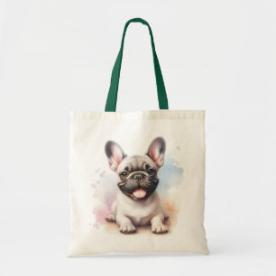 Bolso De Tela Bulldog Francés en acuarela