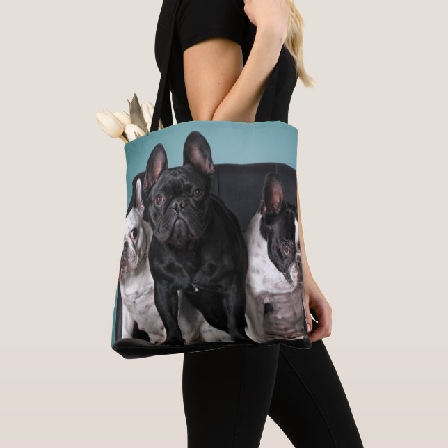 Bolso De Tela Bulldog francés en la silla (Detalle)
