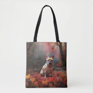 Bolso De Tela Bulldog Francés en otoño las hojas caídas inspiran
