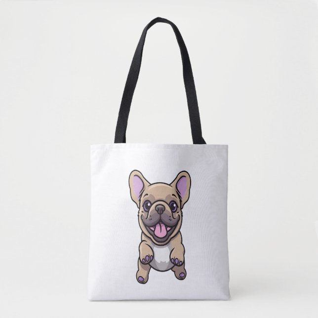 Bolso De Tela Bulldog francés Lilac (Anverso)