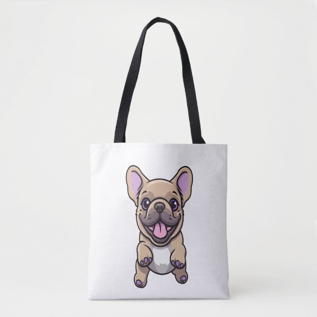 Bolso De Tela Bulldog francés Lilac 9 (Anverso)