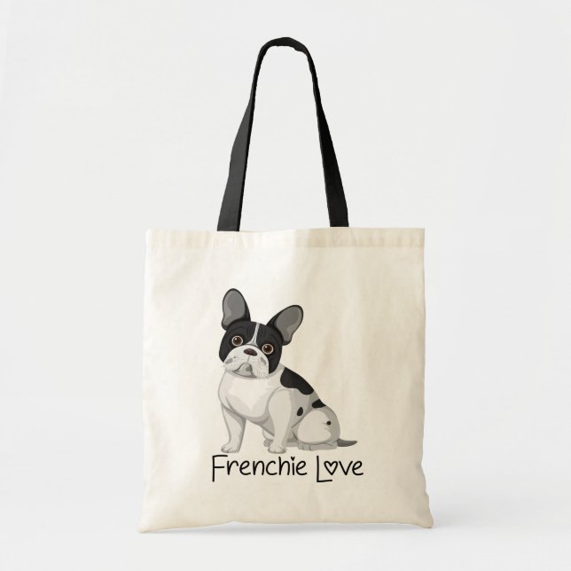 Bolso De Tela Bulldog francés lindo Regalo Frenchie Mamá Perro L (Frente)